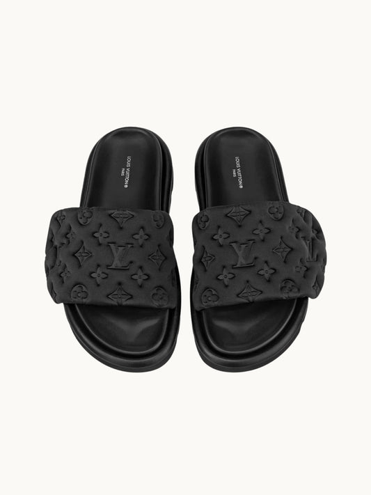 BLACK PILLOW SANDALS
