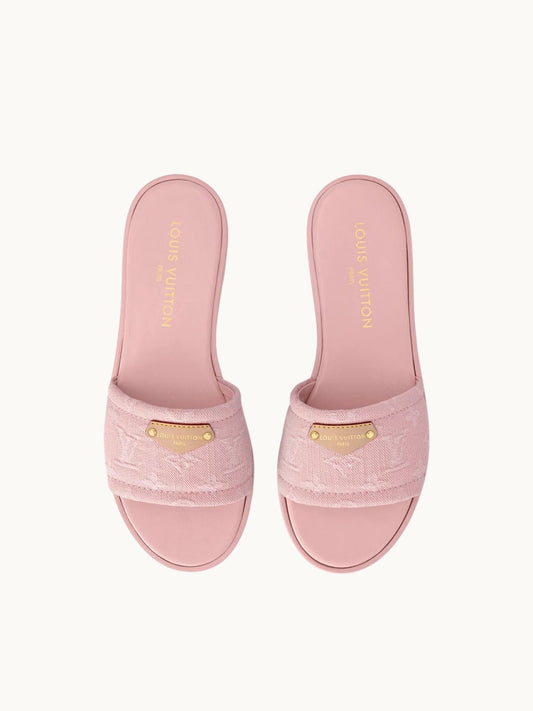 LIGHT PINK DENIM SANDALS