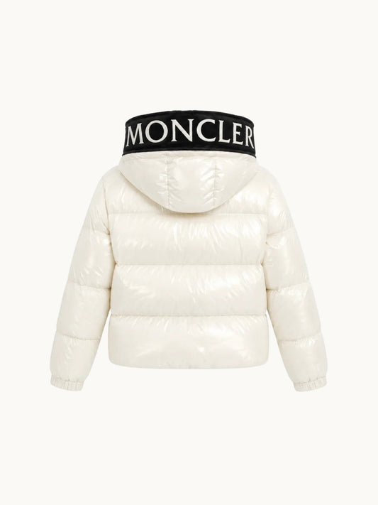 HOODED LETTER COAT WHITE