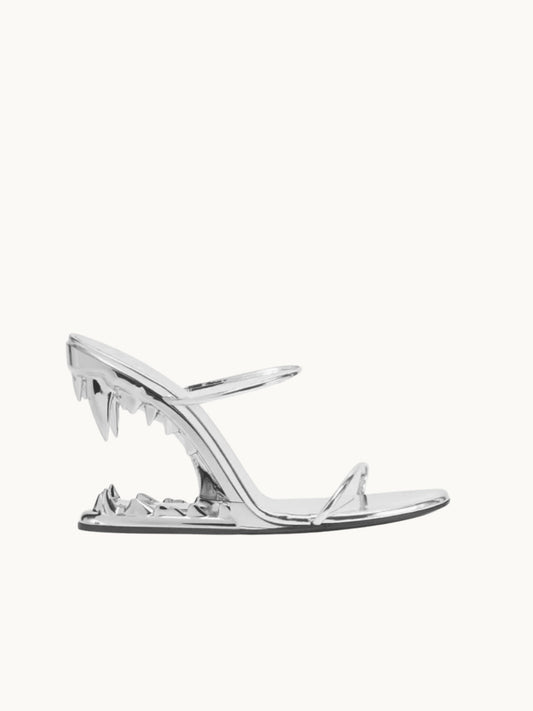 SILVER SHARK HEELS