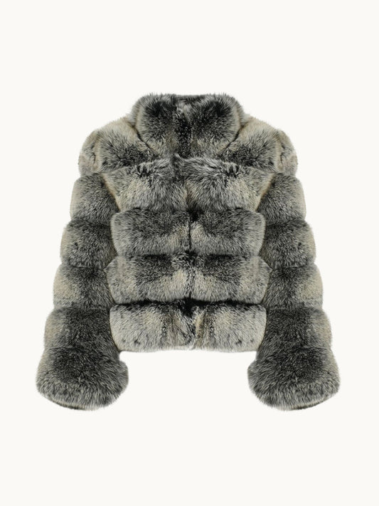 BUBBLE COLAR COAT SMOKE
